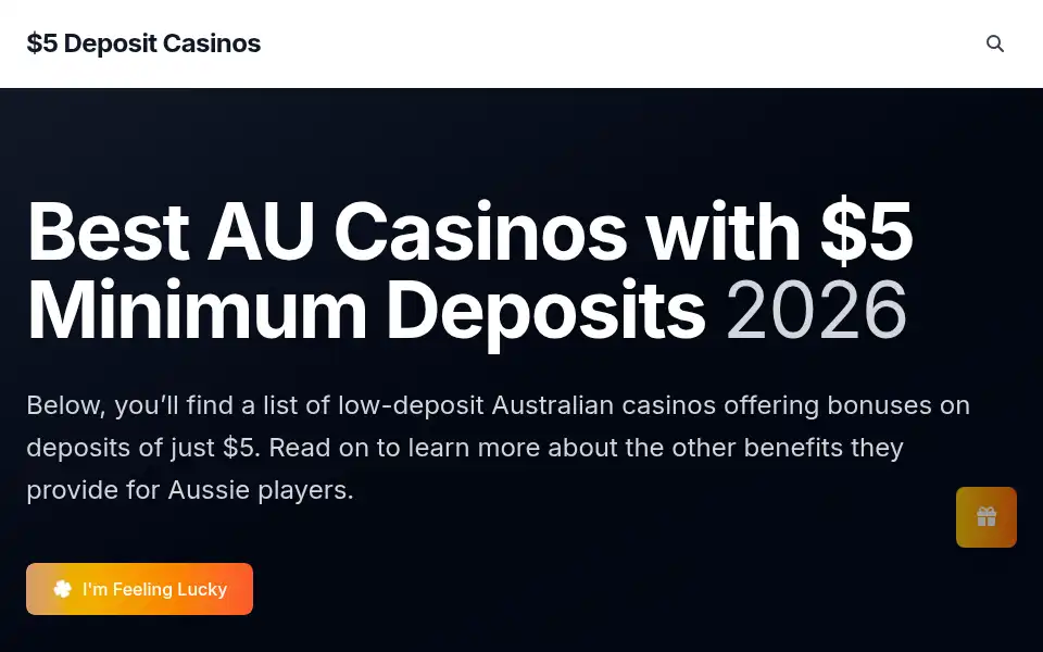 Screenshot of 5dollardepositcasinos.org