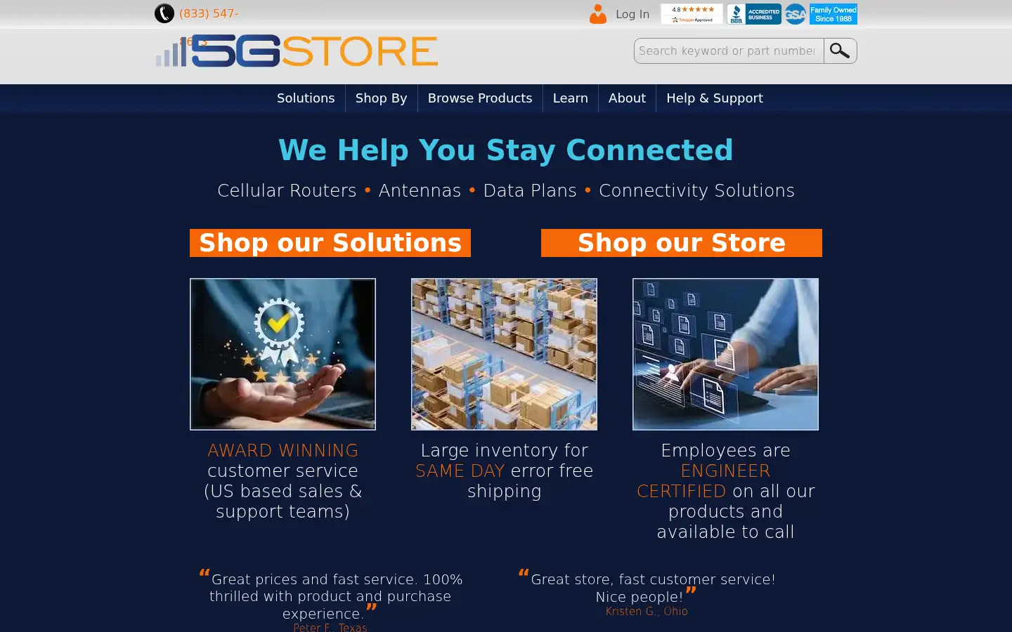 Screenshot of 5gstore.com