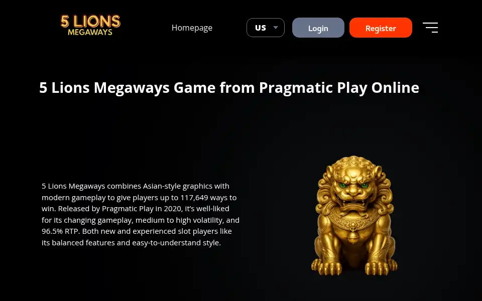 Screenshot of 5lionsmegaways.bet