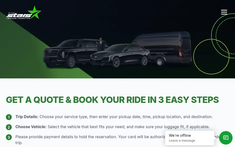 Screenshot of 5starslimo.com