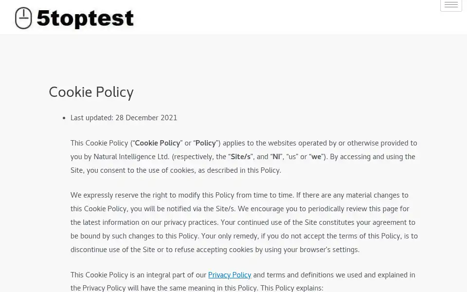 Screenshot of 5toptest.org