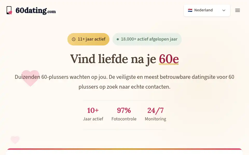 Screenshot of 60dating.com