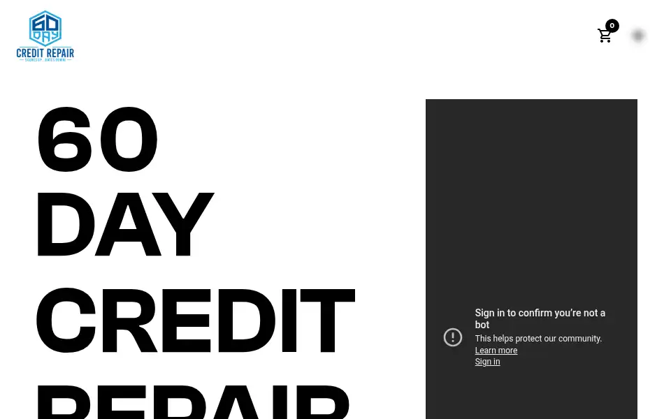 Screenshot of 60daycreditrepair.com