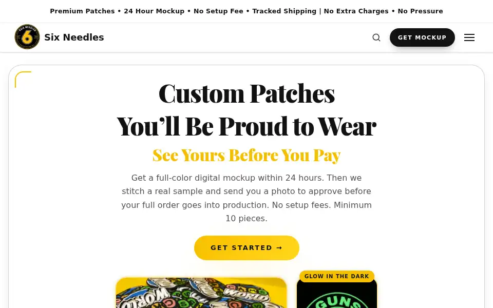Screenshot of 6sixneedles.com