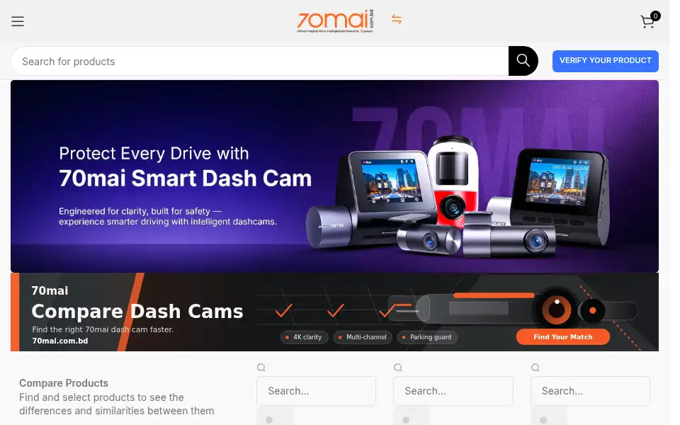 Screenshot of 70mai.com.bd