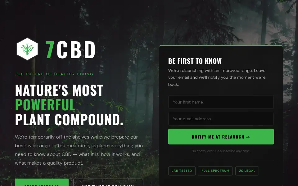 Screenshot of 7cbd.co.uk