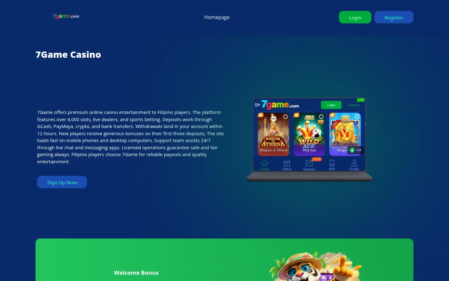 Screenshot of 7gamecasino.org