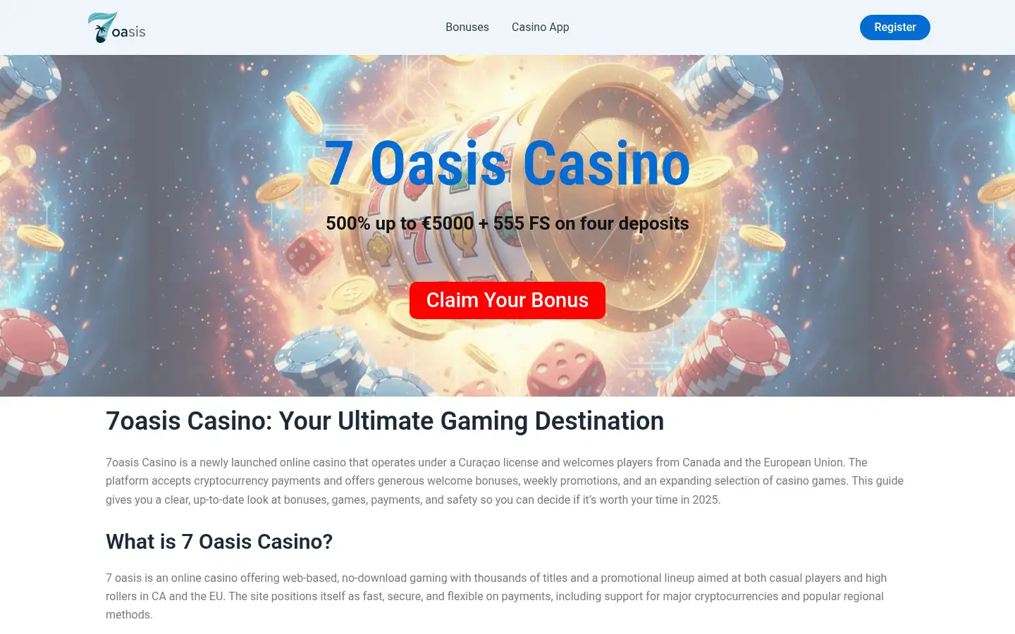 Screenshot of 7oasiscasino.games