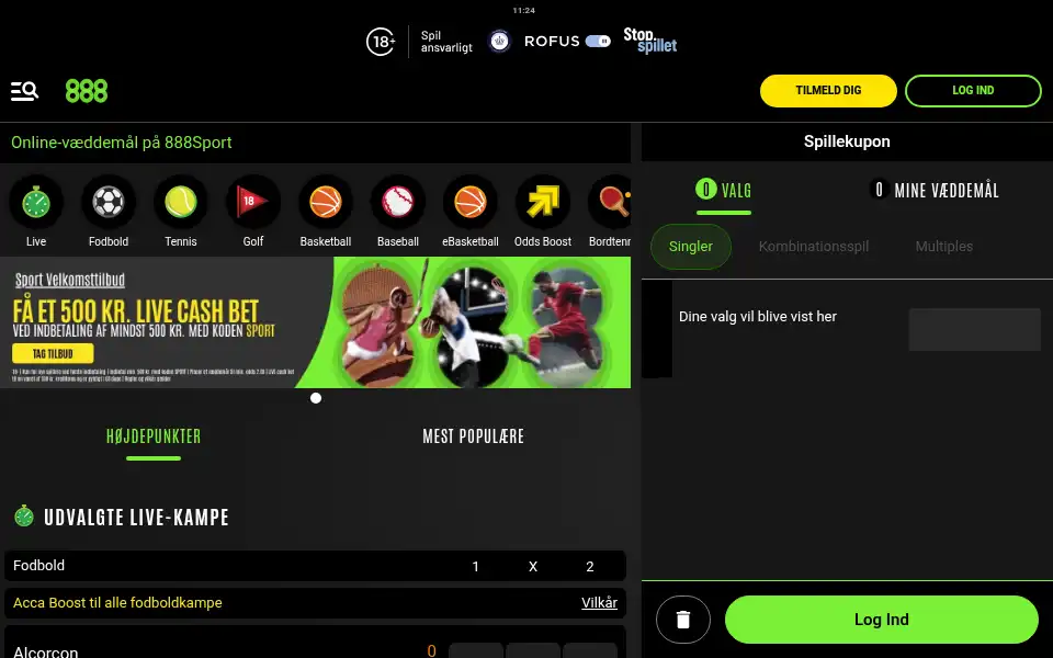 Screenshot of 888sport.dk