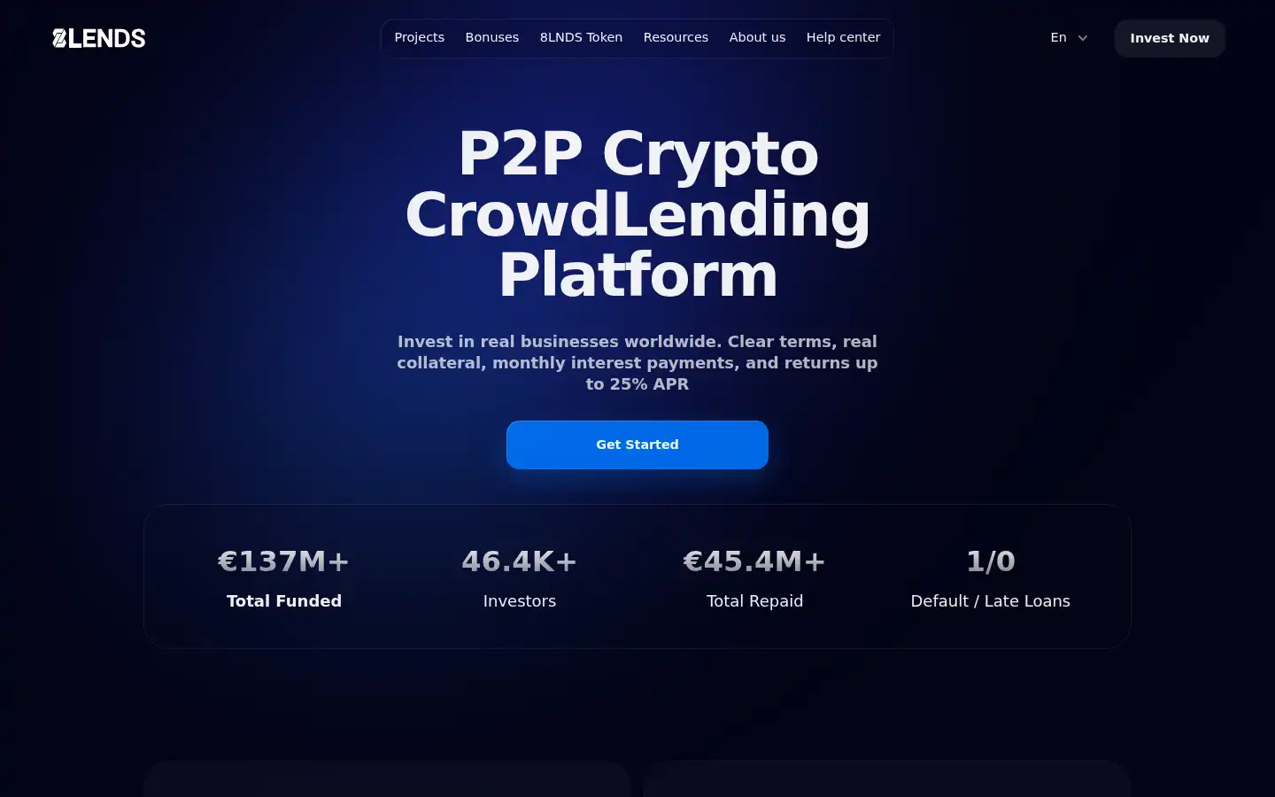 Screenshot of 8lends.io
