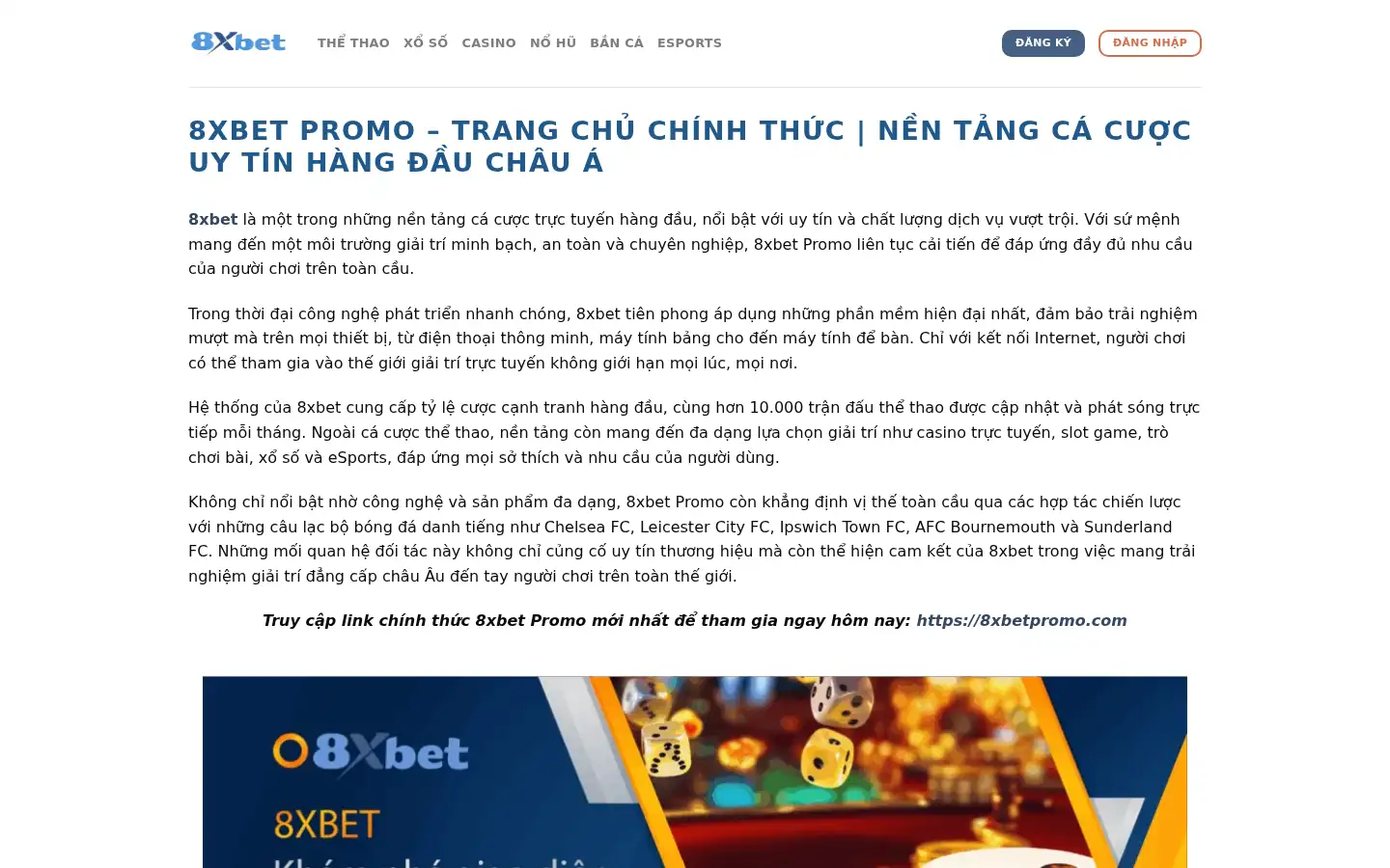 Screenshot of 8xbet.promo