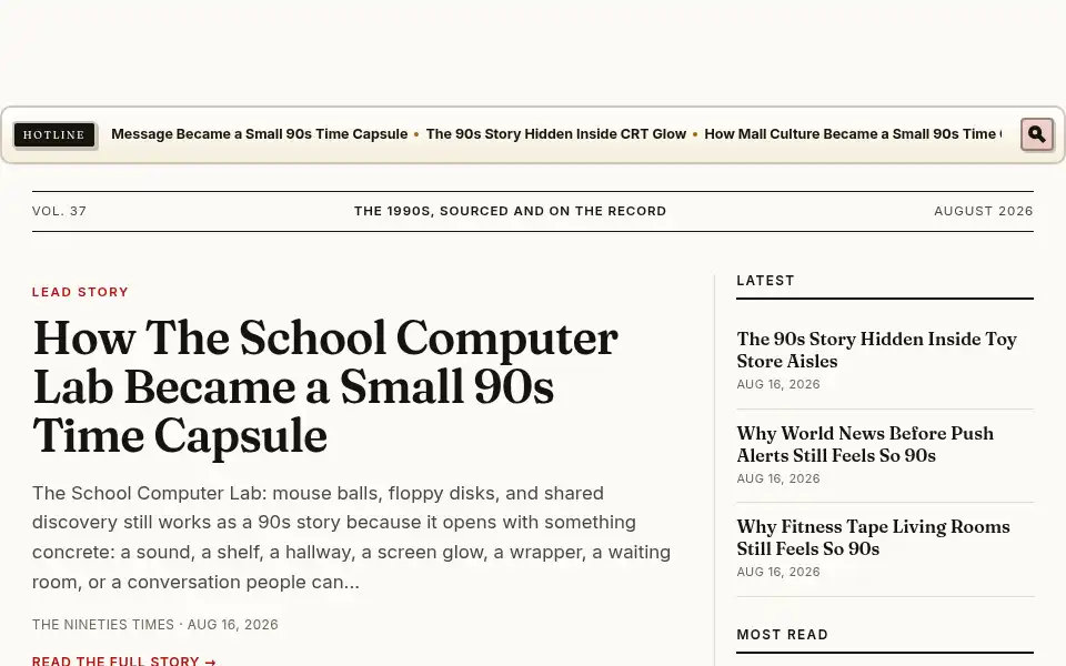 Screenshot of 90stimes.com