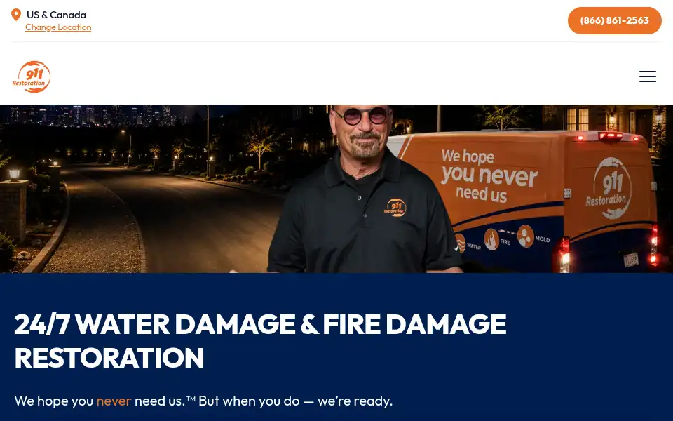 Screenshot of 911restoration.com