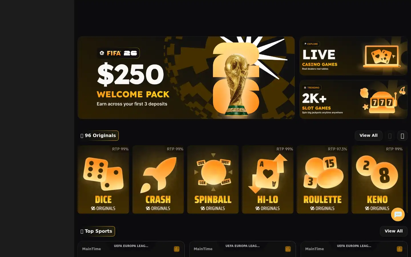 Screenshot of 96in.com