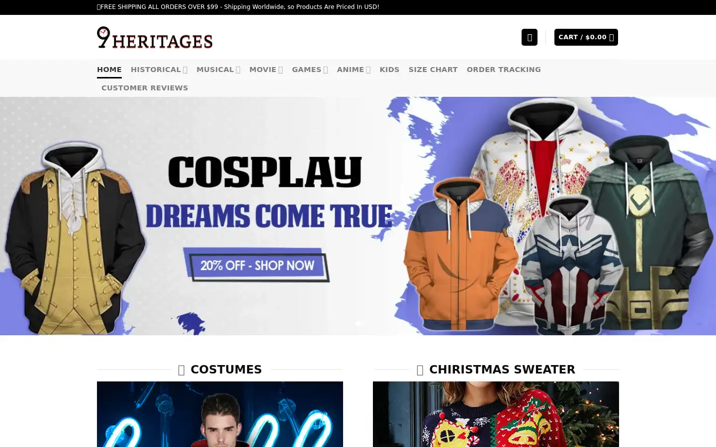 Screenshot of 9heritages.com