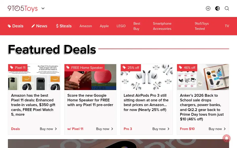 Screenshot of 9to5toys.com