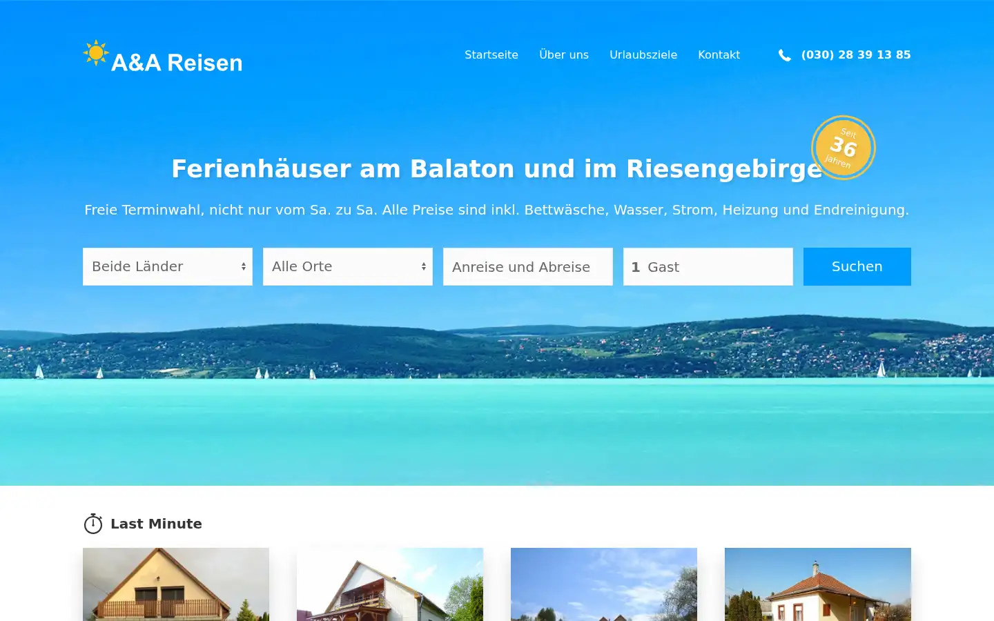 Screenshot of a-a-reisen.de