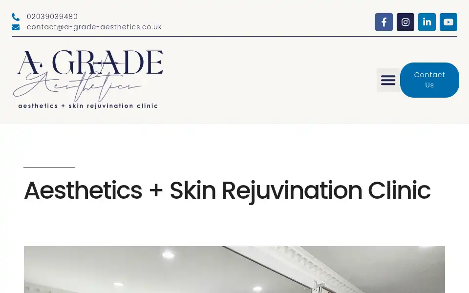 Screenshot of a-grade-aesthetics.co.uk