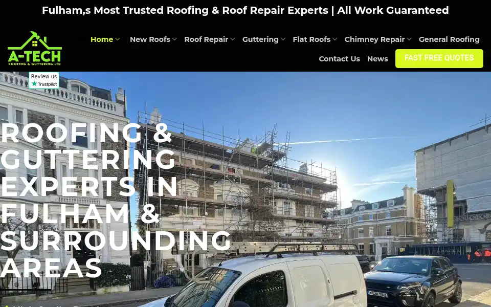 Screenshot of a-techroofingandgutteringltd.co.uk