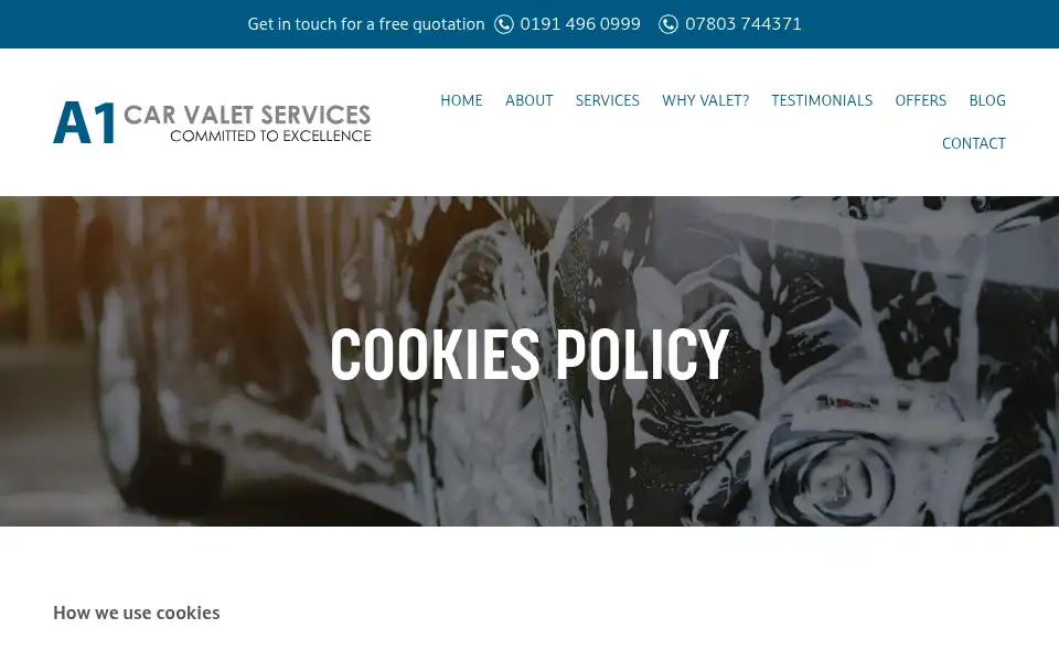 Screenshot of a1carvalet.co.uk