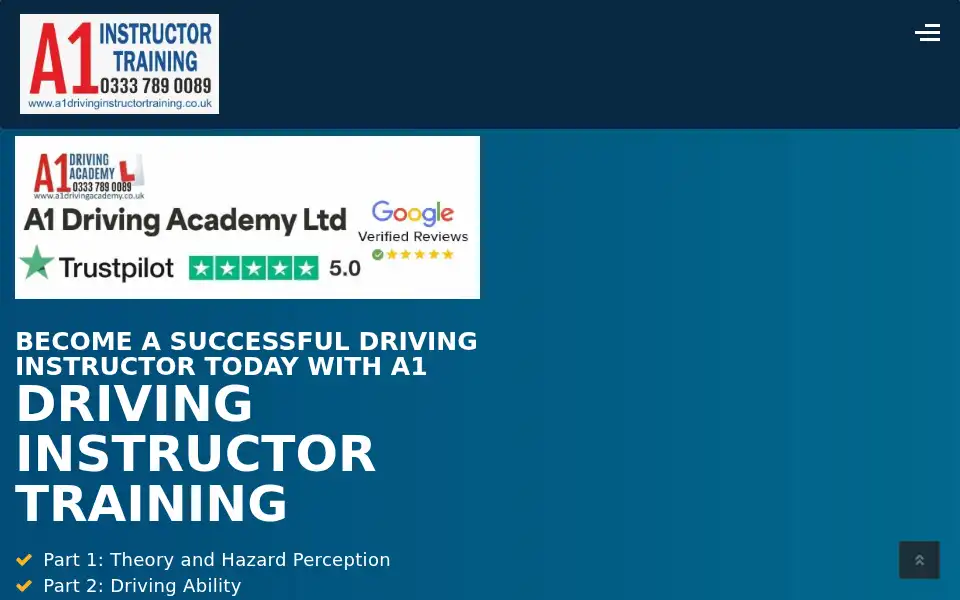 Screenshot of a1drivinginstructortraining.co.uk