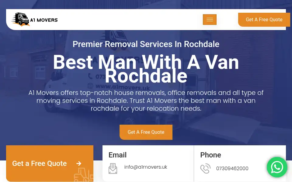 Screenshot of a1movers.uk