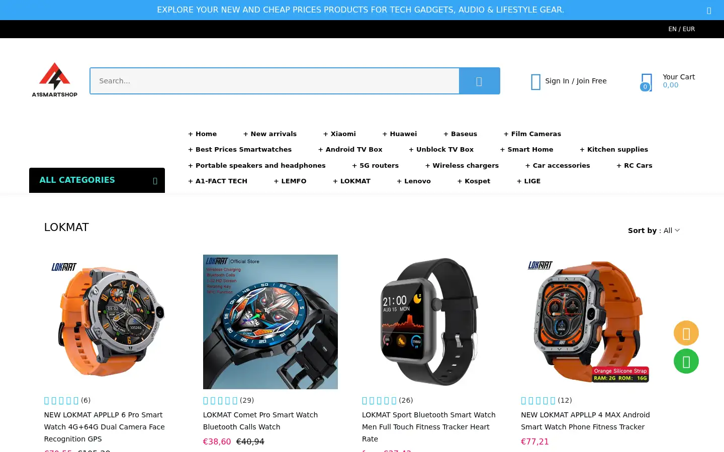 Screenshot of a1smartshop.com