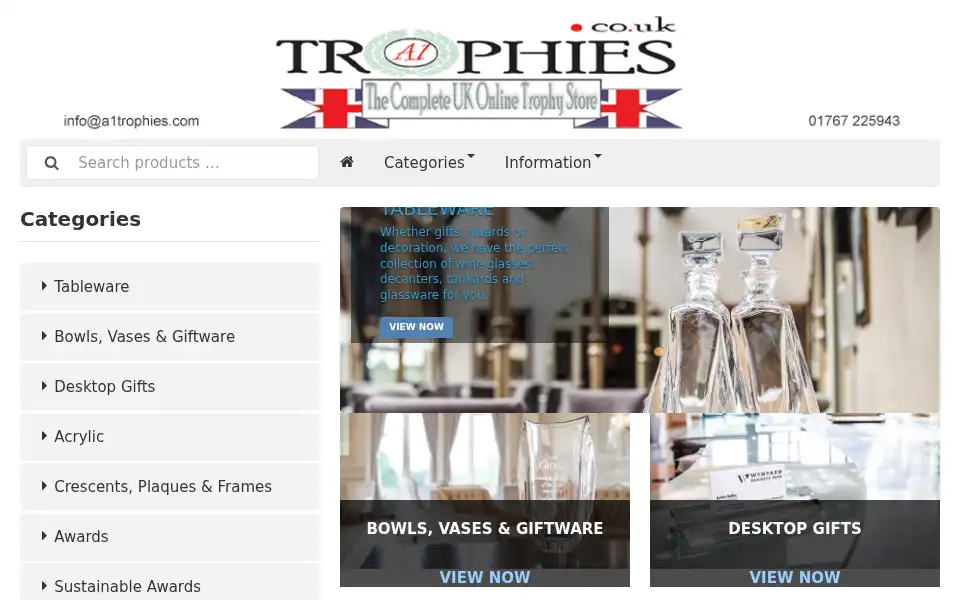 Screenshot of a1trophies.co.uk