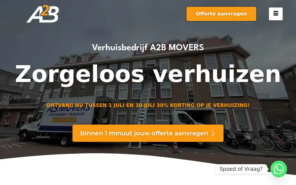 Screenshot of a2bmovers.nl