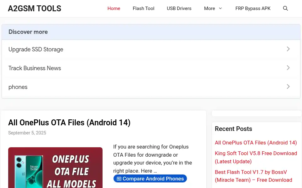 Screenshot of a2gsm.com