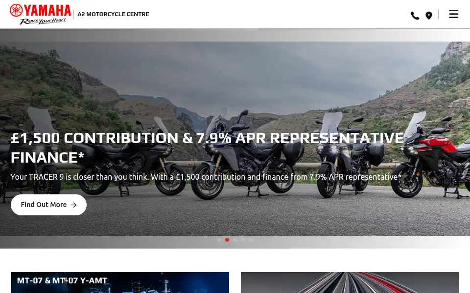 Screenshot of a2motorcycles.co.uk