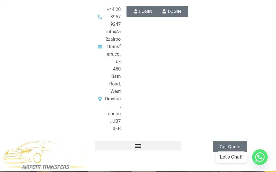 Screenshot of a2zairporttransfers.co.uk