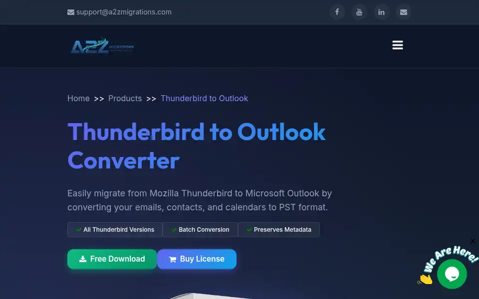 Screenshot of a2zmigrations.com