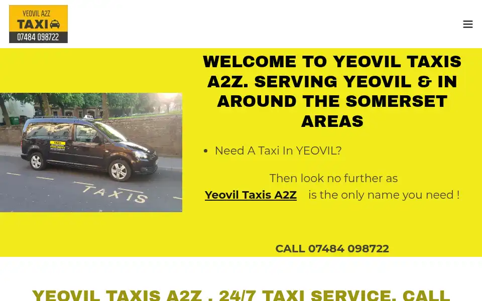 Screenshot of a2ztaxis.co.uk