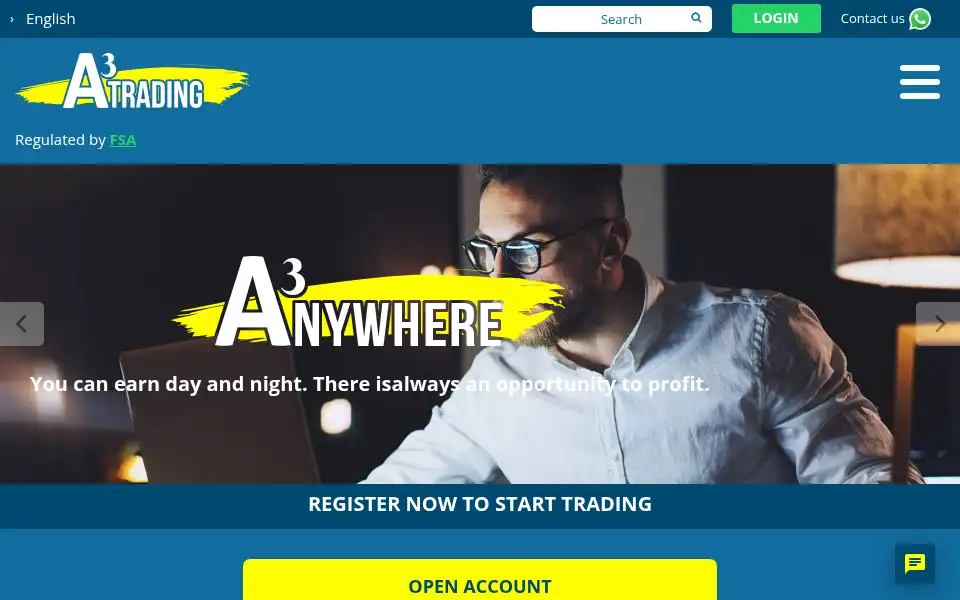 Screenshot of a3trading.com