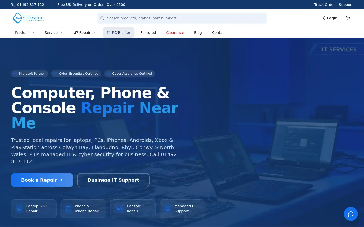 Screenshot of a4service.co.uk