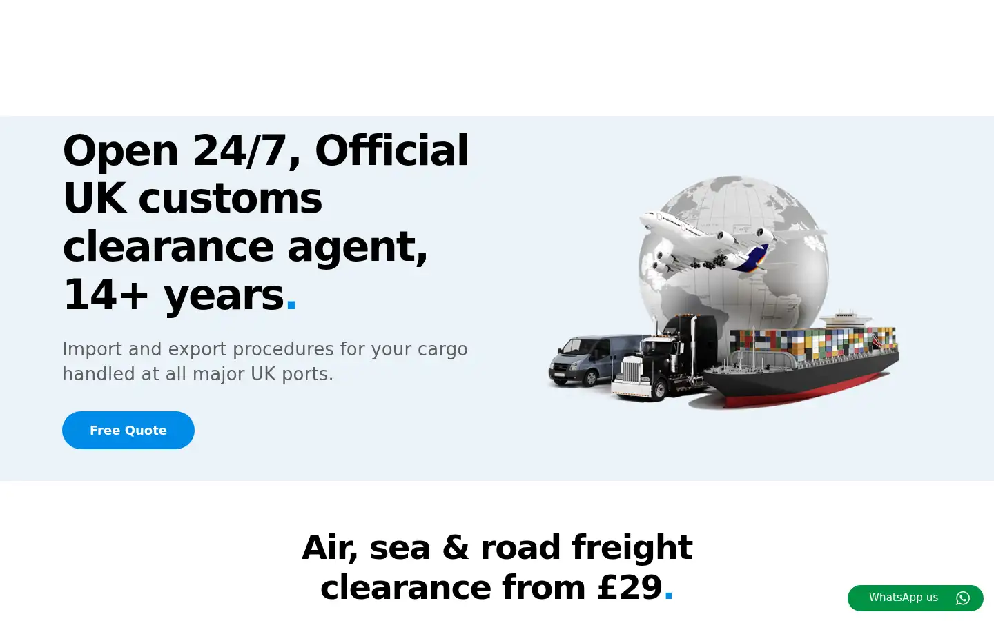 Screenshot of aaafreightservices.com
