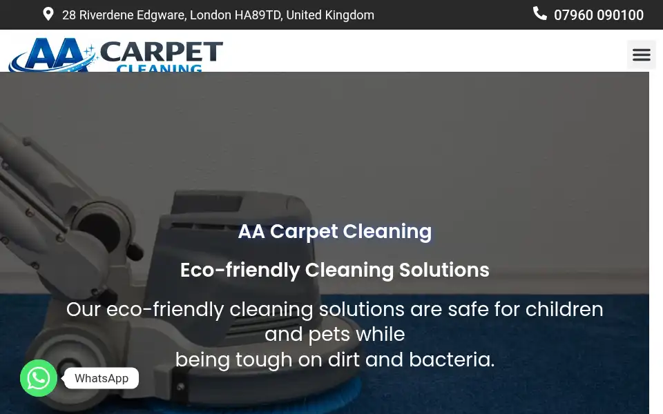 Screenshot of aacarpetcleaning.co.uk