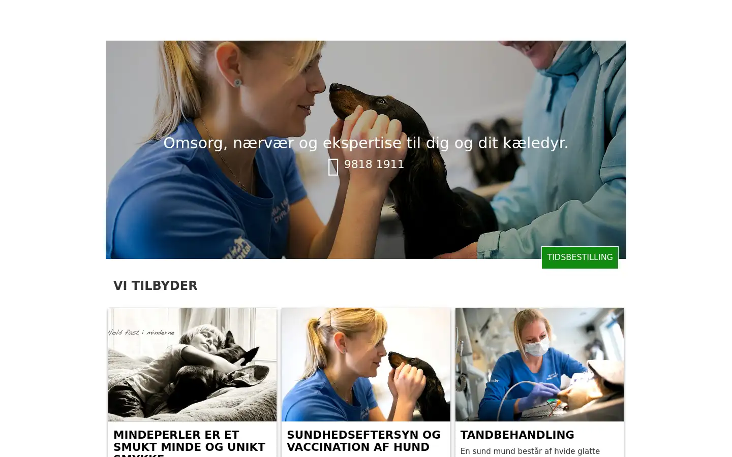 Screenshot of aalborgdyrehospital.dk