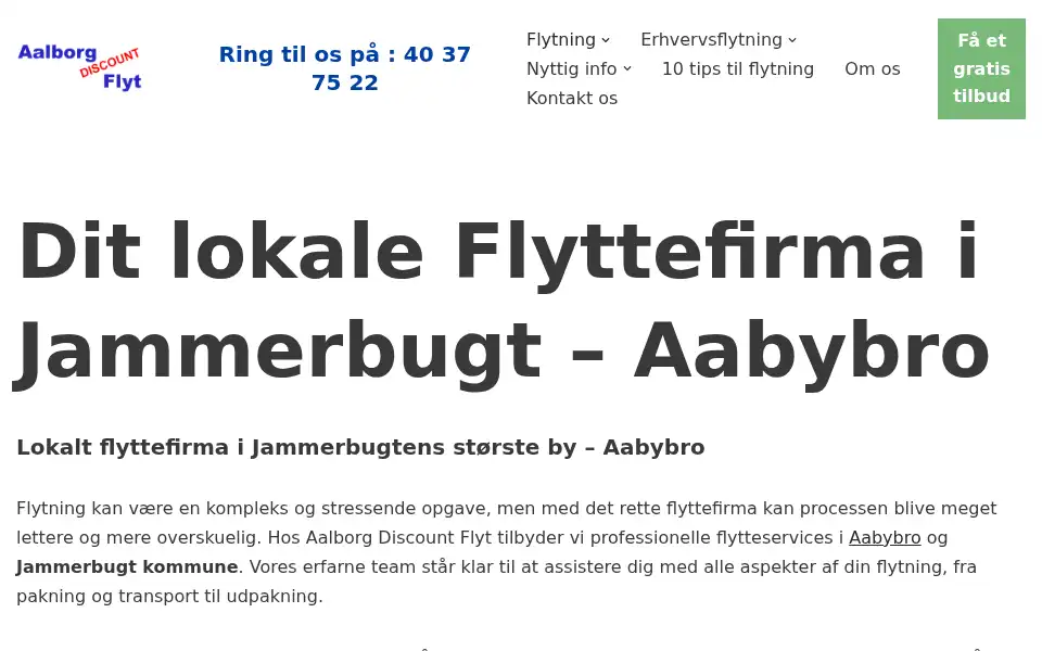 Screenshot of aalborgflyttefirma.dk