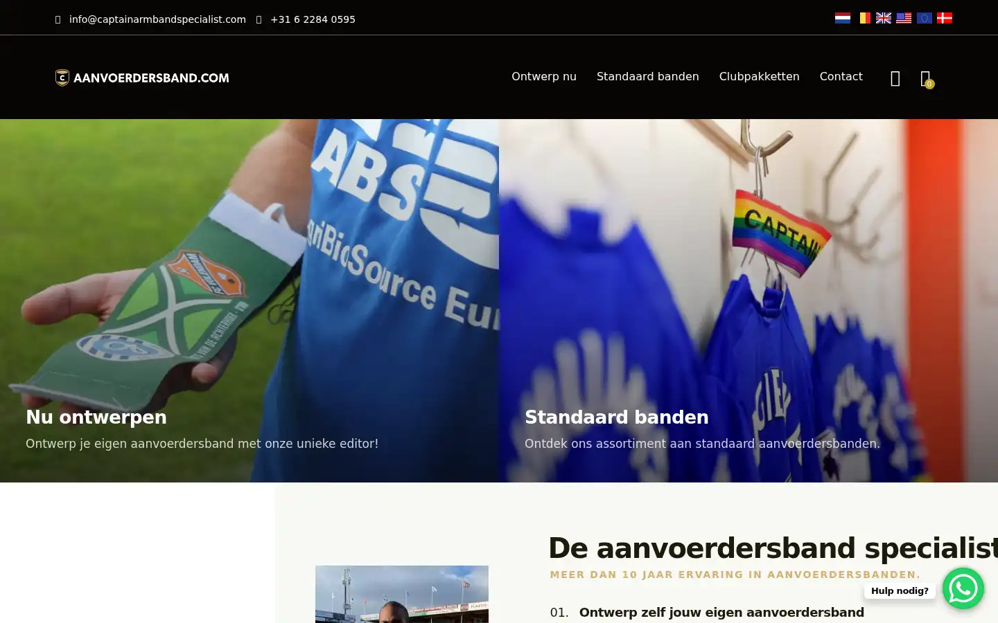 Screenshot of aanvoerdersband.com