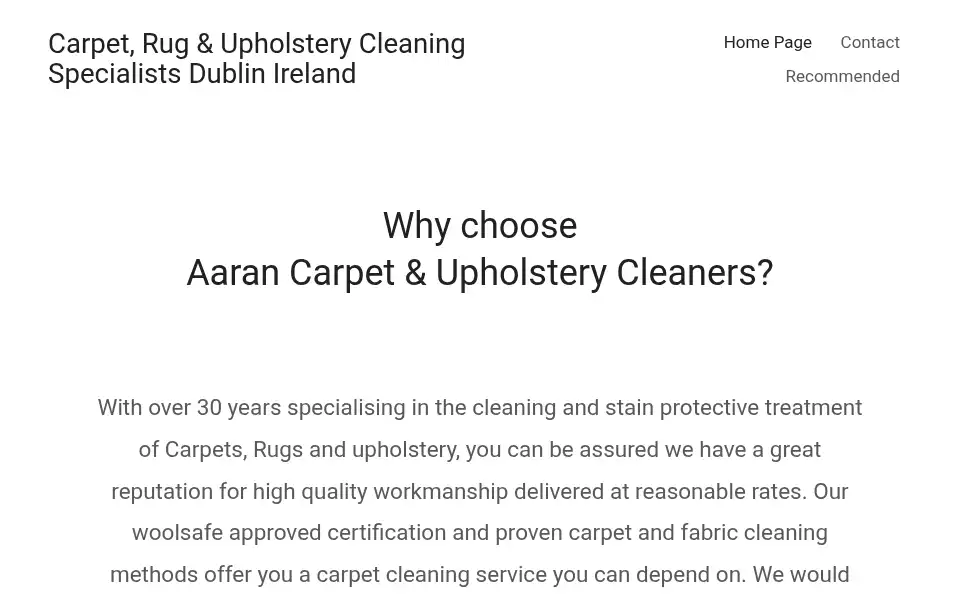 Screenshot of aarancleaning.ie