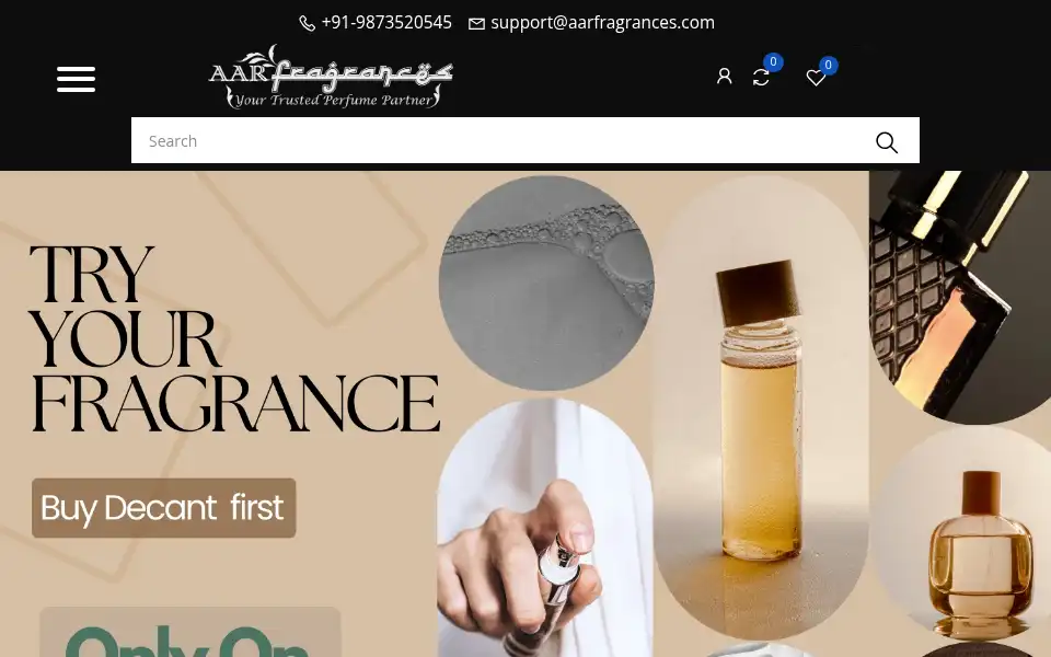 Screenshot of aarfragrances.com