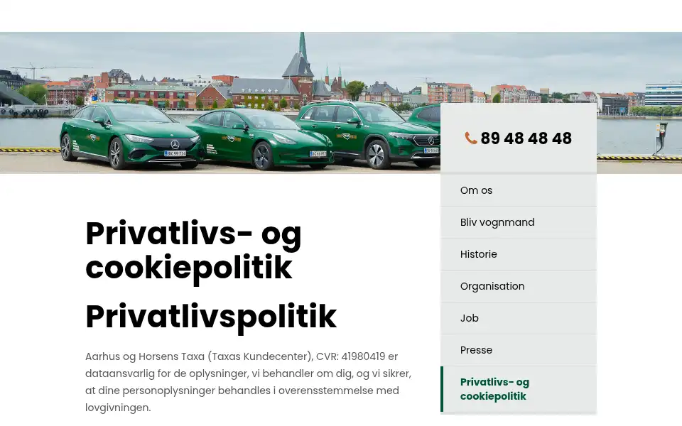 Screenshot of aarhustaxa.dk
