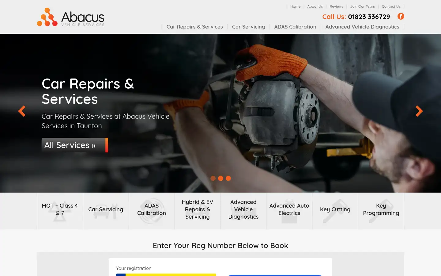 Screenshot of abacusvehicleservices.co.uk