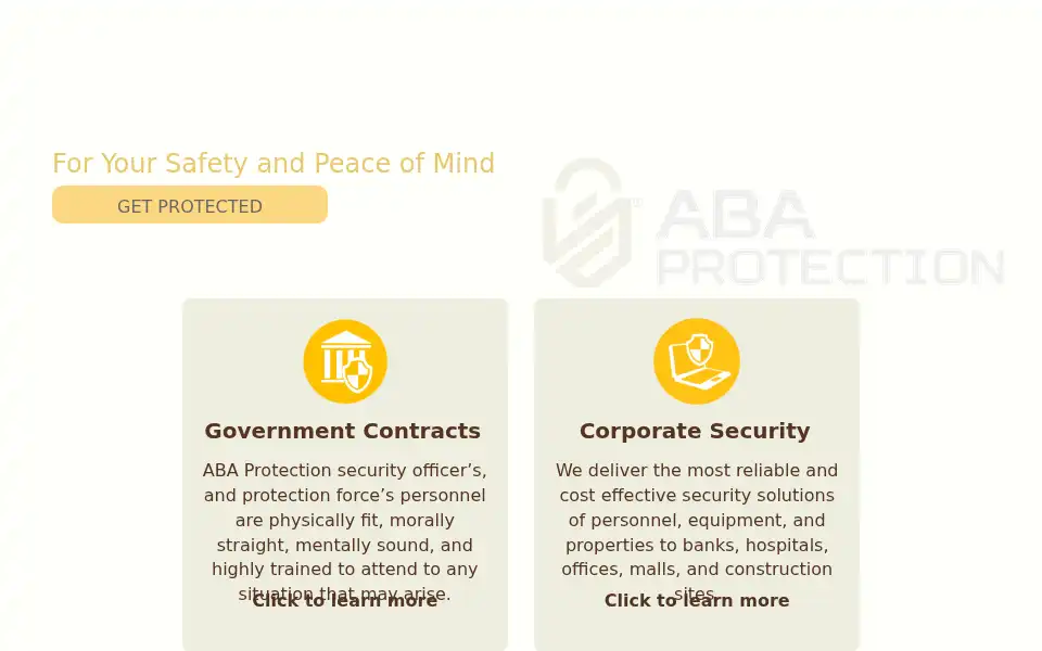 Screenshot of abaprotection.com