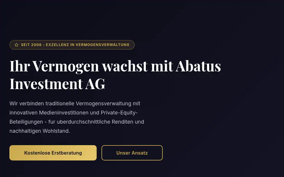 Screenshot of abatusinvestmentag.com