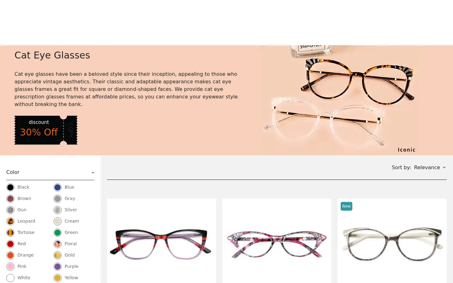 Screenshot of abbeglasses.com