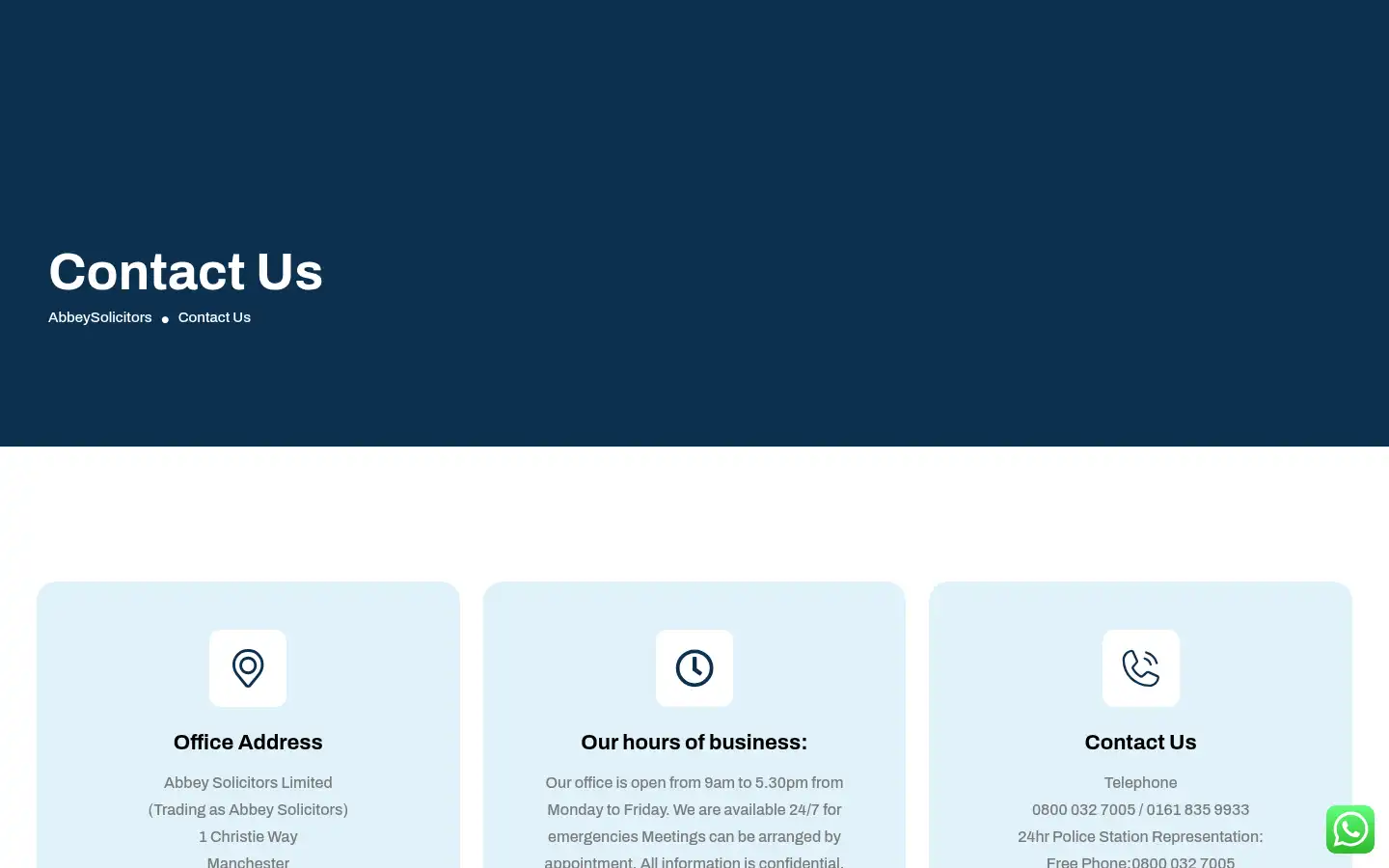 Screenshot of abbeysolicitors.co.uk