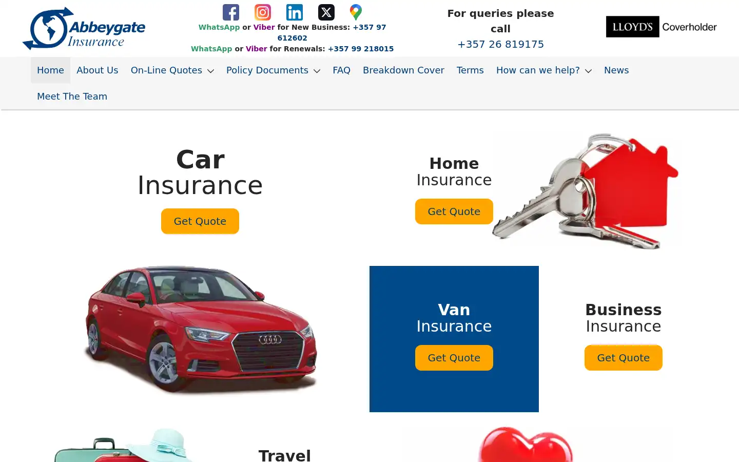 Screenshot of abbeysure.com